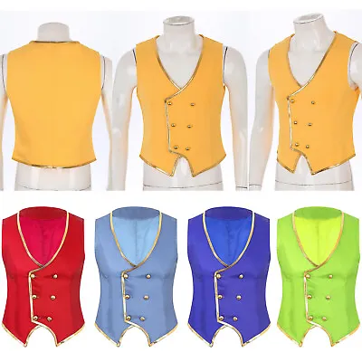 Buy Men's Waistcoat Cosplay Clothing Casual Tuxedo Formal Blouse Medieval Costumes • 20.03£