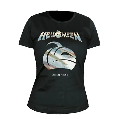 Buy HELLOWEEN - SKYFALL PUMPKIN BLACK T-Shirt, Girlie  Womens: 16 • 22.36£