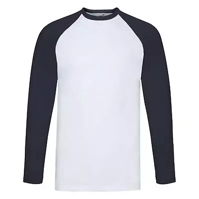 Buy Fruit Of The Loom Baseball Tee Top Long Sleeve Cotton T-Shirt Multicolour Sports • 7.99£