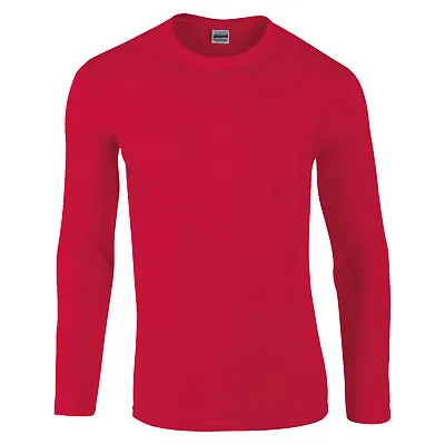 Buy Gildan Mens Long Sleeve T-Shirt Softstyle Ringspun Soft Cotton Plain Top S-2XL • 8.62£