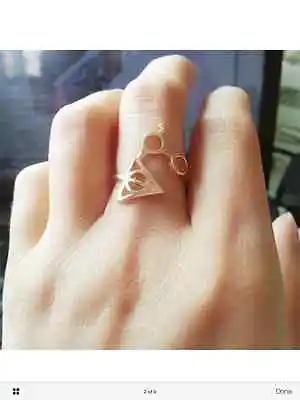 Buy Harry Potter Deathly Hallows Lightening Bolt Ring Jewelry Gold Black Silver • 9.34£