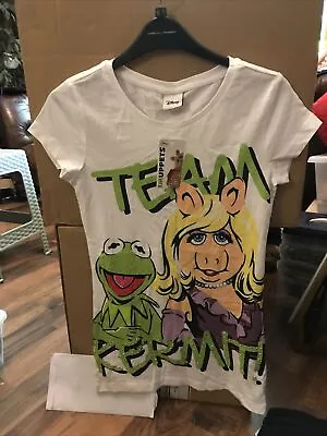 Buy Disney Team Kermit Miss Piggy Muppets T Shirt Size Xs 8-10 T Shirt New   • 14£