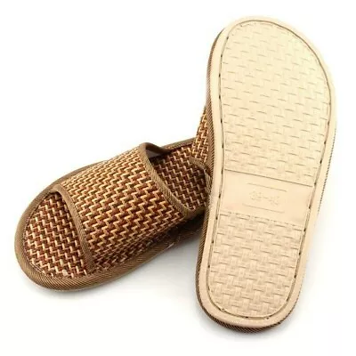 Buy Men Women Summer Slipper Shoes Sandal Bamboo Weed Grass Non-slip Cool Couple • 14.34£