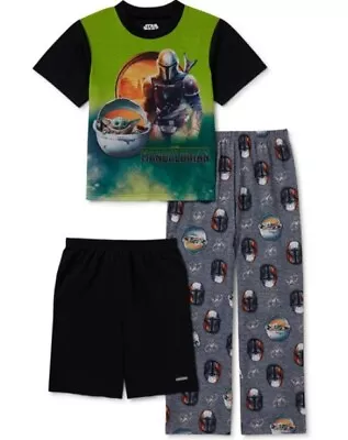 Buy The Mandalorian Pajamas Boys Sz 6 NeW Star Wars Shirt Shorts Pants YODA Pjs Set • 19.73£