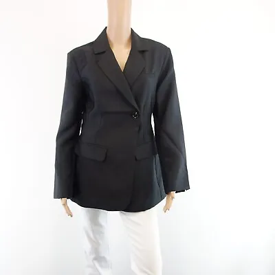 Buy SECOND FEMALE Blazer Women's Jacket Black Elegant Over Lap Button Size 34 XS NEW • 81.90£