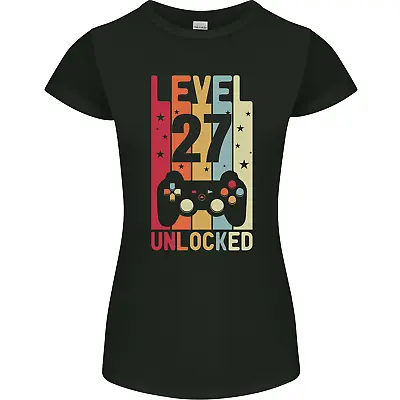 Buy 27th Birthday 27 Year Old Level Up Gamming Womens Petite Cut T-Shirt • 8.75£