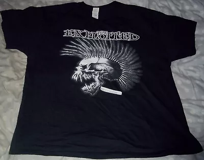 Buy The Exploited, Mohawk Skull, Black, Size XL, Punk, Official, Men's T-shirt, Used • 8£