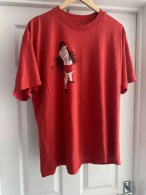 Buy Men Large Red T Shirt Girl Blood Logo Unique Preowned Measured Used Summer GC • 10£