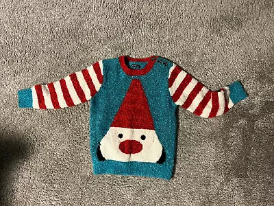 Buy Next Green Christmas Jumper  3-4Years With Santa On The Front • 7.50£