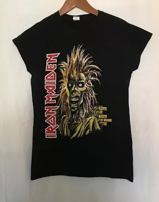 Buy Women Gildan Ring Spun Iron Maiden T-shirt Black With Graphic M • 14£
