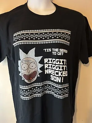 Buy Rick And Morty Xmas T Shirt Black  Size Xxl 48” • 9.99£