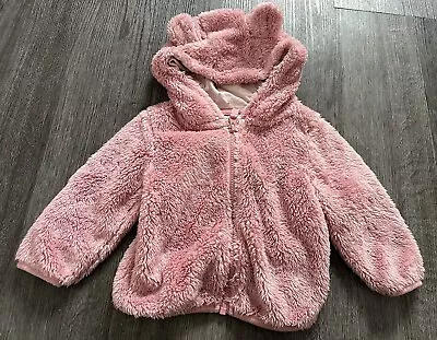 Buy Baby’s Pink Fluffy Hooded Jacket By Next: 9-12m • 1.99£