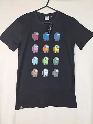 Buy Among Us Boys Black Graphic Print T-Shirt Short Sleeve Size 13-14y Brand New • 10.95£