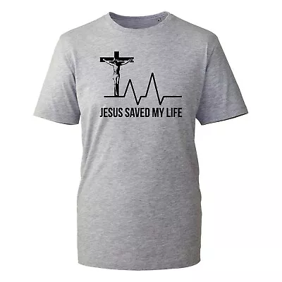 Buy Jesus Saved My Life T-Shirt, Religious Christian God Novelty Unisex Top • 8.99£