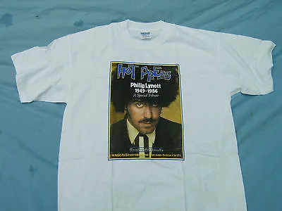 Buy Thin Lizzy Phil Lynott Rare Back And Front Print T Shirt Full Colour Front • 36£