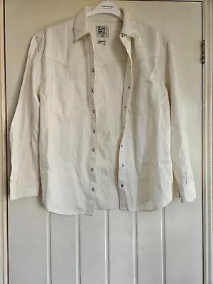 Buy DNMX Cream Denim Shirt With Pearl Poppers Size 16 - 18 • 4.99£
