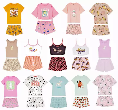 Buy Ladies DISNEY Pyjamas Women 6 - 24 Summer Cami Vest T-Shirt Tee Shorts Primark • 18.95£