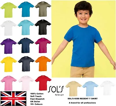 Buy Boys T Shirt Kids Children Plain Tshirt -  SOL'S T Shirts School PE Tee T SHIRTS • 4.40£