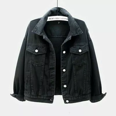 Buy 2023 New Coat Ladies Jean Denim Womens Button Up Jacket Plain Top UK Size 6-20 • 20.03£