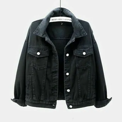 Buy New Coat Ladies Jean Denim Womens Button Up Jacket Plain Top Size 6-20 • 24.83£