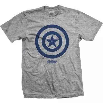 Buy Marvel Comics Official Avengers Infinity Capt America Shield Mens Grey T-Shirt • 9.95£