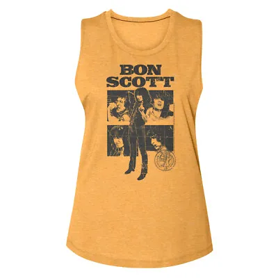 Buy ACDC Bon Scott Vintage Gallery Women's Tank Top Rock Band Concert Tour Merch • 26.93£