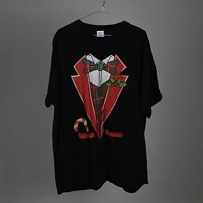 Buy Vintage Port &  Company Christmas Tuxedo T-shirt Black XXL • 3£