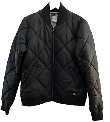 Buy Dickies Jacket Women’s Medium Black Bomber Quilted Zip Up Insulated Puffer • 22.17£