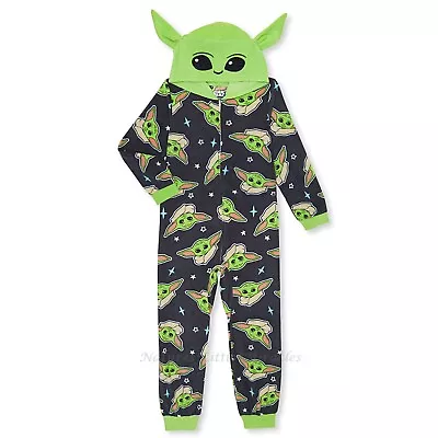 Buy Baby Yoda Pajamas Boys Size 4-12 One Piece  Union Suit Star Wars The Mandalorian • 25.93£
