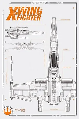 Buy Star Wars Episode 7 X Wing Plans 91.5 X 61cm Maxi Poster New Official Merch • 6.65£