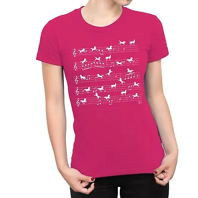 Buy 1Tee Womens Unicorn Music Sheet T-Shirt • 7.99£