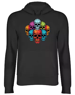 Buy Chakra Skull Heads Hoodie Mens Womens Gothic Colourful Halloween Top Gift • 17.99£