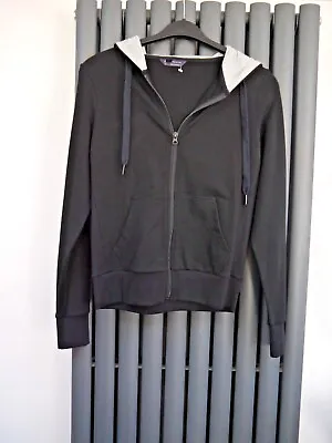 Buy Bnwot New M&S Black And Grey Hooded Zip Up Jacket Size 8 Hoody Hoodie Activewear • 9.99£