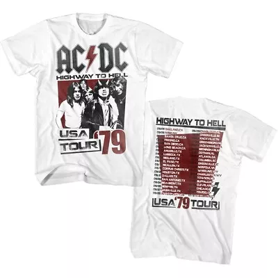 Buy ACDC Highway To Hell US Tour Dates 79 Double Sided Men's T Shirt Official Merch • 44.11£