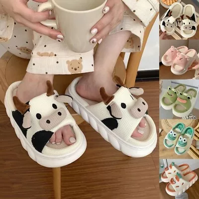 Buy UK Kawaii Cow Frog Slippers Cute Animal Cow House Slippers For Adults.Home Shoes • 10.99£