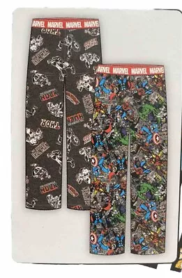 Buy Mens 2 Pk Pj’s Pajamas Marvel Comics Hulk Thor Spider-man Loung Pant L Rrp £32 • 15.95£