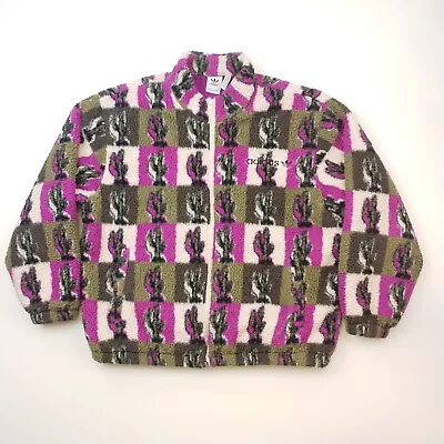 Buy Adidas Fleece Jacket XL / 2XL Men Crazy Funky Sherpa Hippy All-Over Print Polar • 39.99£