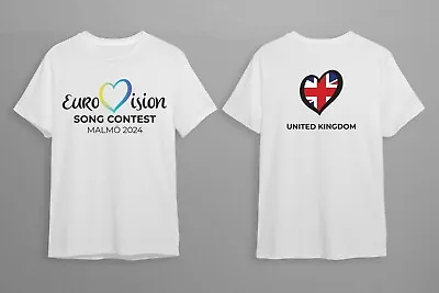 Buy [PICK YOUR COUNTRY] Unisex Eurovision Song Contest MALMÖ 2024 [WHITE] T-Shirt • 11.99£