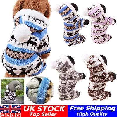 Buy Winter Warm Christmas Puppy Dog Jumper Sweater Pet Clothes Small Dogs Cat Coat • 8.77£