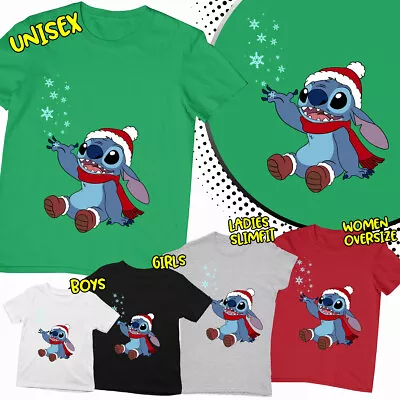 Buy Unique Lilo And Stitch Santa Gift Ideas Funny Family Christmas T Shirt #MC249 • 8.59£