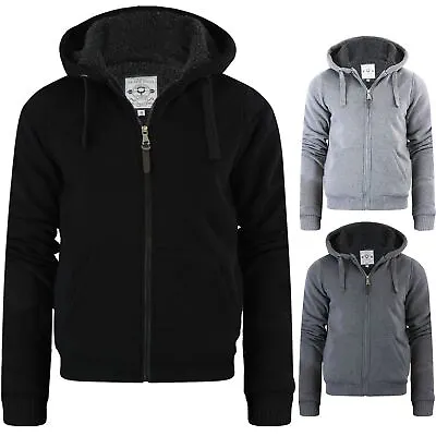 Buy Brave Soul Mens Fleece Faux Fur Lined Hoodie Jackets Quilted Winter Warm New • 23.99£