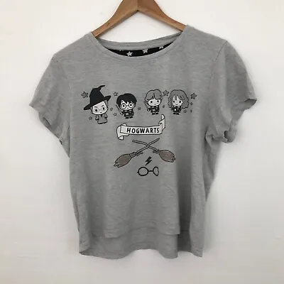 Buy Harry Potter T-Shirt Grey Size XS 6-8 Crew Neck Semi-Crop Graphic Print Women's • 5.99£