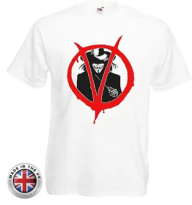 Buy V For Vendetta Revolution Anonymous White Printed T Shirt • 14.99£