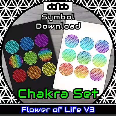Buy Flower Of Life V3 Chakra Set - Symbol - SVG PNG JPG PDF PSD AI EPS [2D Download] • 2.71£