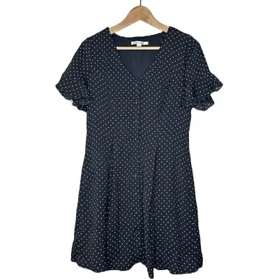 Buy Mi Ami Fit & Flare Black White Polka Dot Mini Dress Size Small Retro Rockabilly • 20.25£