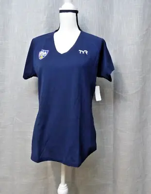 Buy TYR Women’s “USA Water Polo” V-neck, Short Sleeve Tee, Navy, L • 11.57£