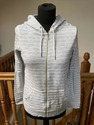 Buy Next Blue & White Striped Cotton Zip Up Hoodie Cardigan Size UK 8 • 9£