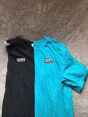 Buy 2 FILA T-Shirts - Small - Short Sleeve - Crew /Round Neck Printed FILA Logo • 4.99£