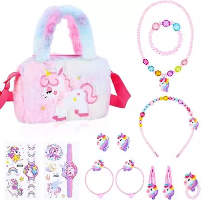 Buy UK Unicorn Jewellery Set For Girls, Crossbody Bag With Jewelry... • 11.90£