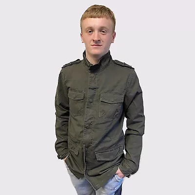 Buy Le Breve Forest Mens Utility Army Casual Fashion Jacket Khaki BIG SIZES • 24.99£